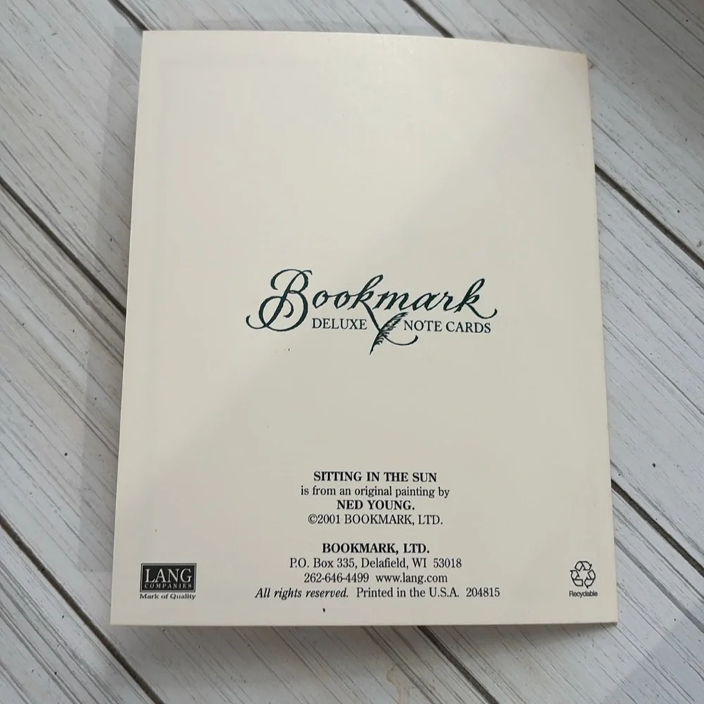 Vintage Bookmark Deluxe Note Cards Sitting In The Sun by Ned Young 16 Pieces